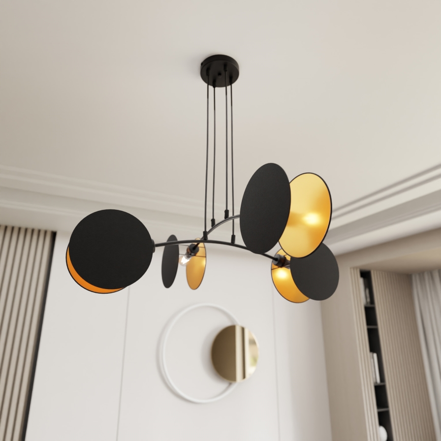 Luster na lanku MOTIF 4xE14/10W/230V čierna
