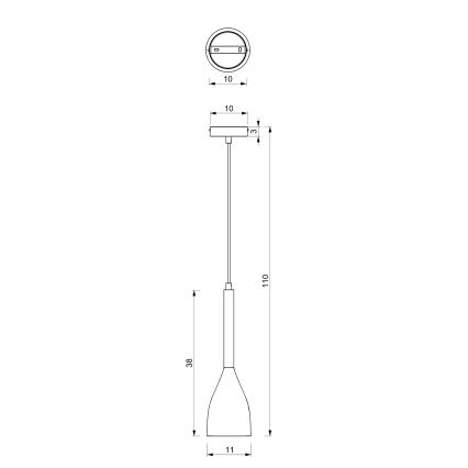 Luster na lanku MUZA NEW 1xE27/60W/230V biela