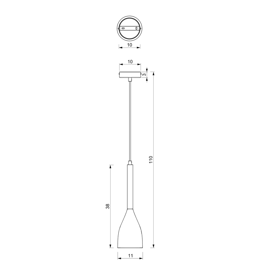 Luster na lanku MUZA NEW 1xE27/60W/230V biela