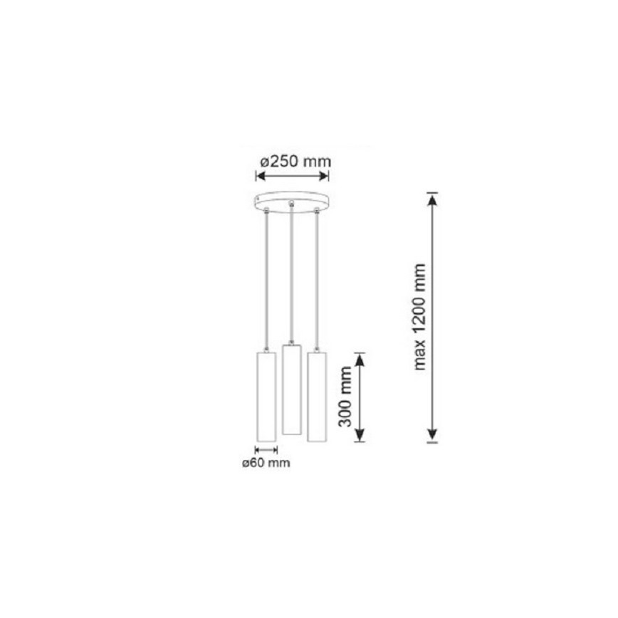 Luster na lanku NAPOLI 3xGU10/8W/230V