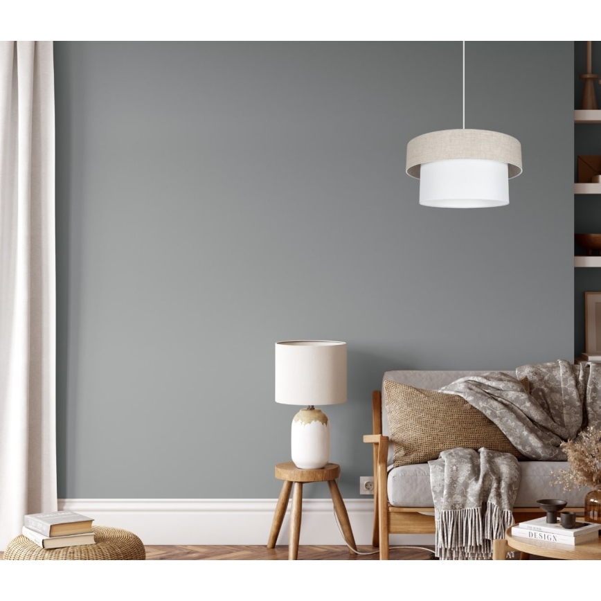 Luster na lanku NATA 1xE27/60W/230V béžová