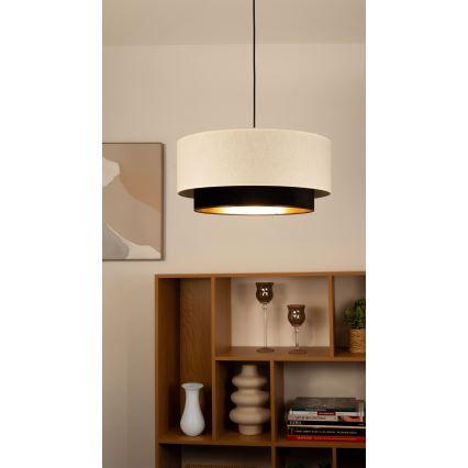 Luster na lanku NATIA 1xE27/60W/230V biela/čierna