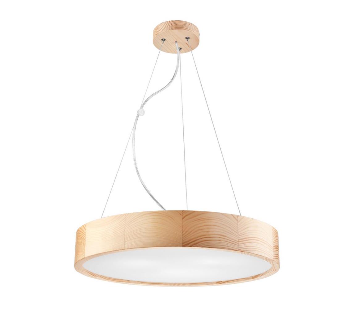 Luster na lanku NATURAL 3xE27/60W/230V ø 47 cm borovica - FSC certifikované