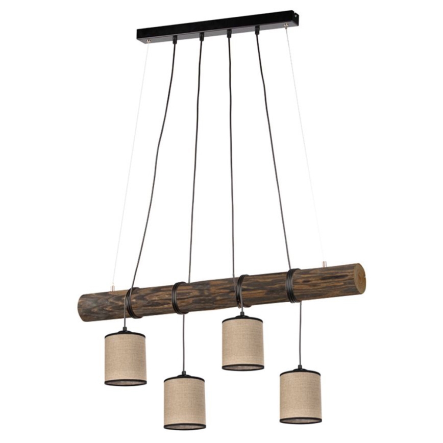 Luster na lanku NEGRO 4xE27/25W/230V borovica
