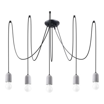 Luster na lanku NESO 5xE27/15W/230V pavúk betón
