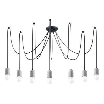 Luster na lanku NESO 7xE27/15W/230V pavúk betón