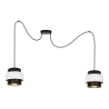 Luster na lanku NESS 2xE27/60W/230V pavúk čierna/biela