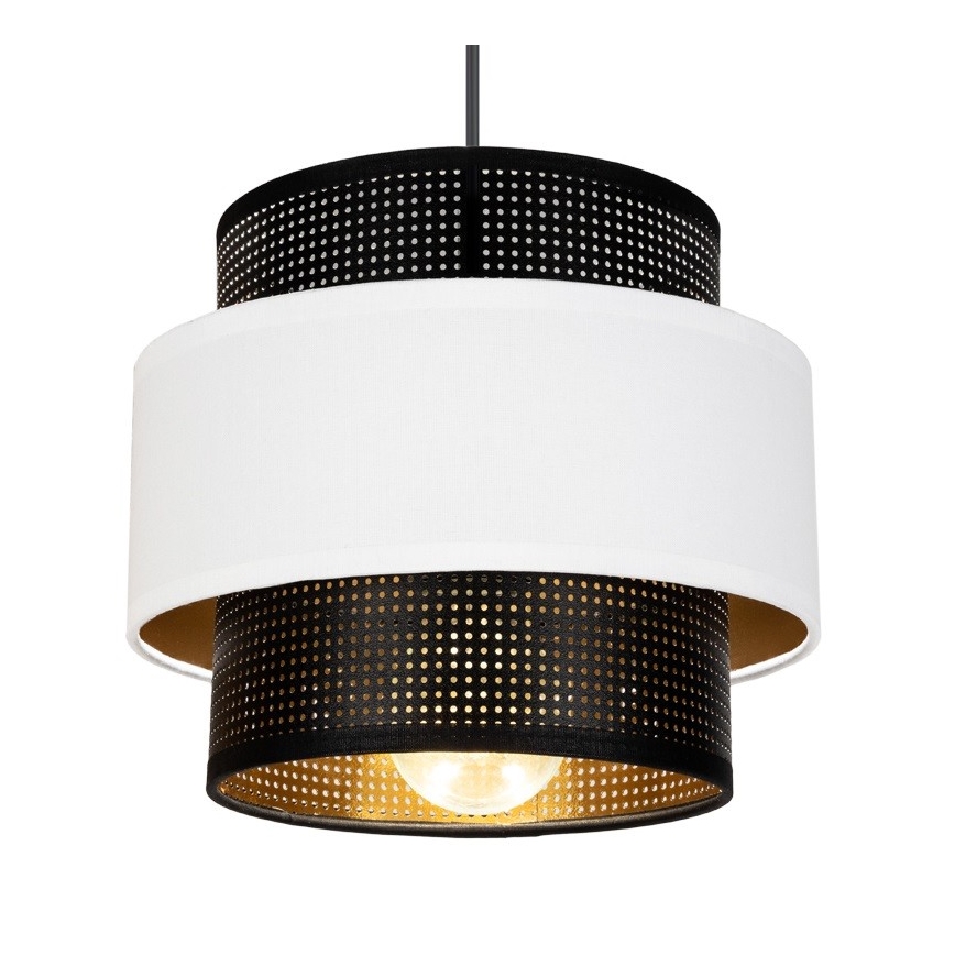 Luster na lanku NESS 2xE27/60W/230V pavúk čierna/biela