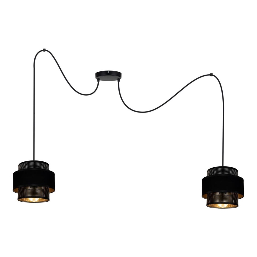 Luster na lanku NESS 2xE27/60W/230V pavúk čierna