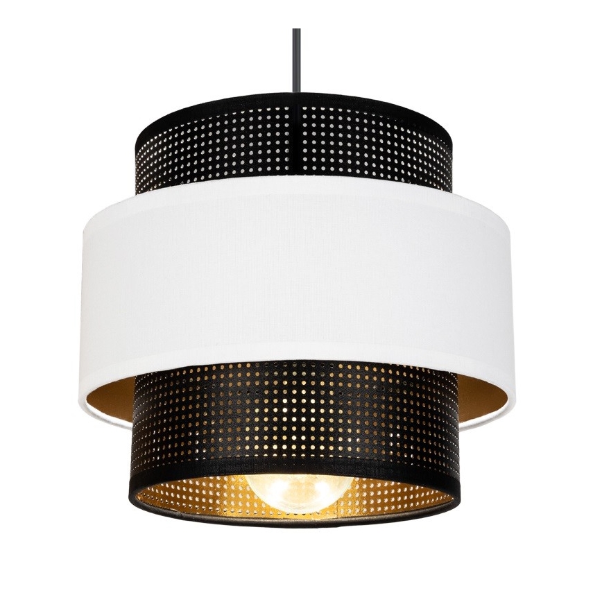 Luster na lanku NESS 3xE27/60W/230V pavúk čierna/biela