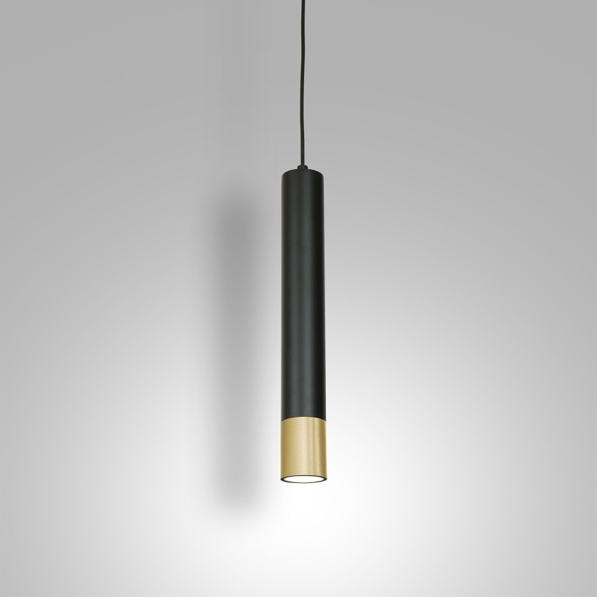 Luster na lanku NEST 1xGU10/8W/230V čierna/zlatá