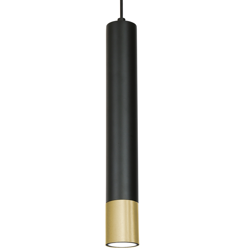 Luster na lanku NEST 1xGU10/8W/230V čierna/zlatá