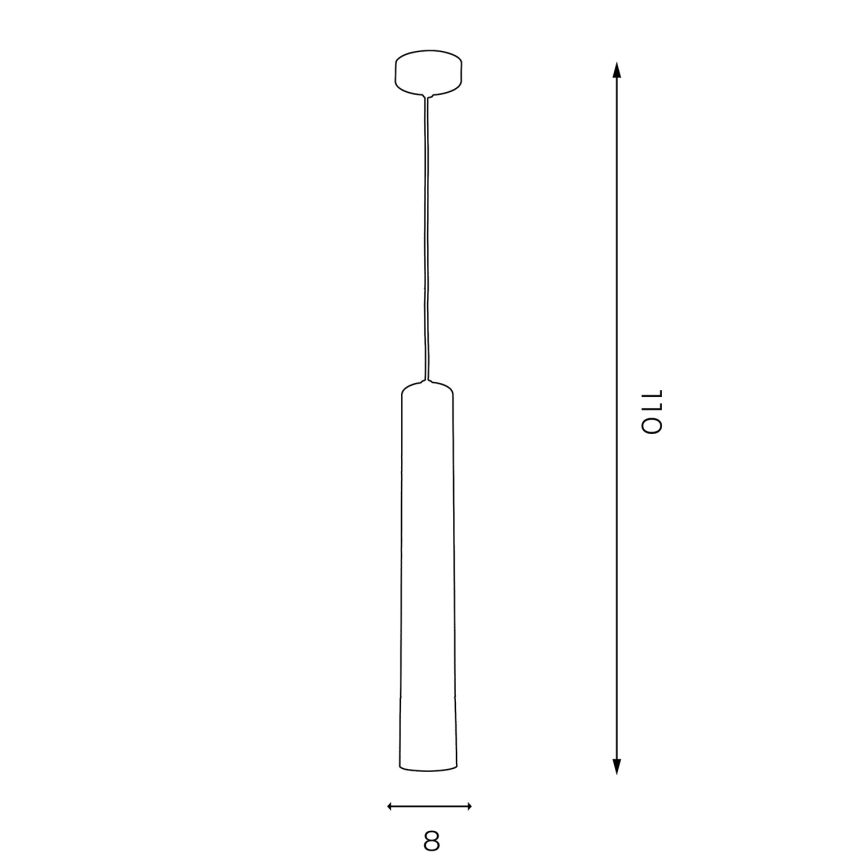 Luster na lanku NEST 1xGU10/8W/230V čierna/zlatá