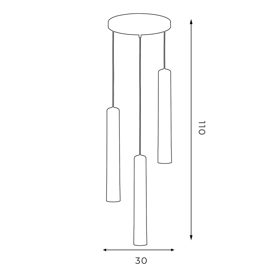 Luster na lanku NEST 3xGU10/8W/230V čierna/lesklý chróm