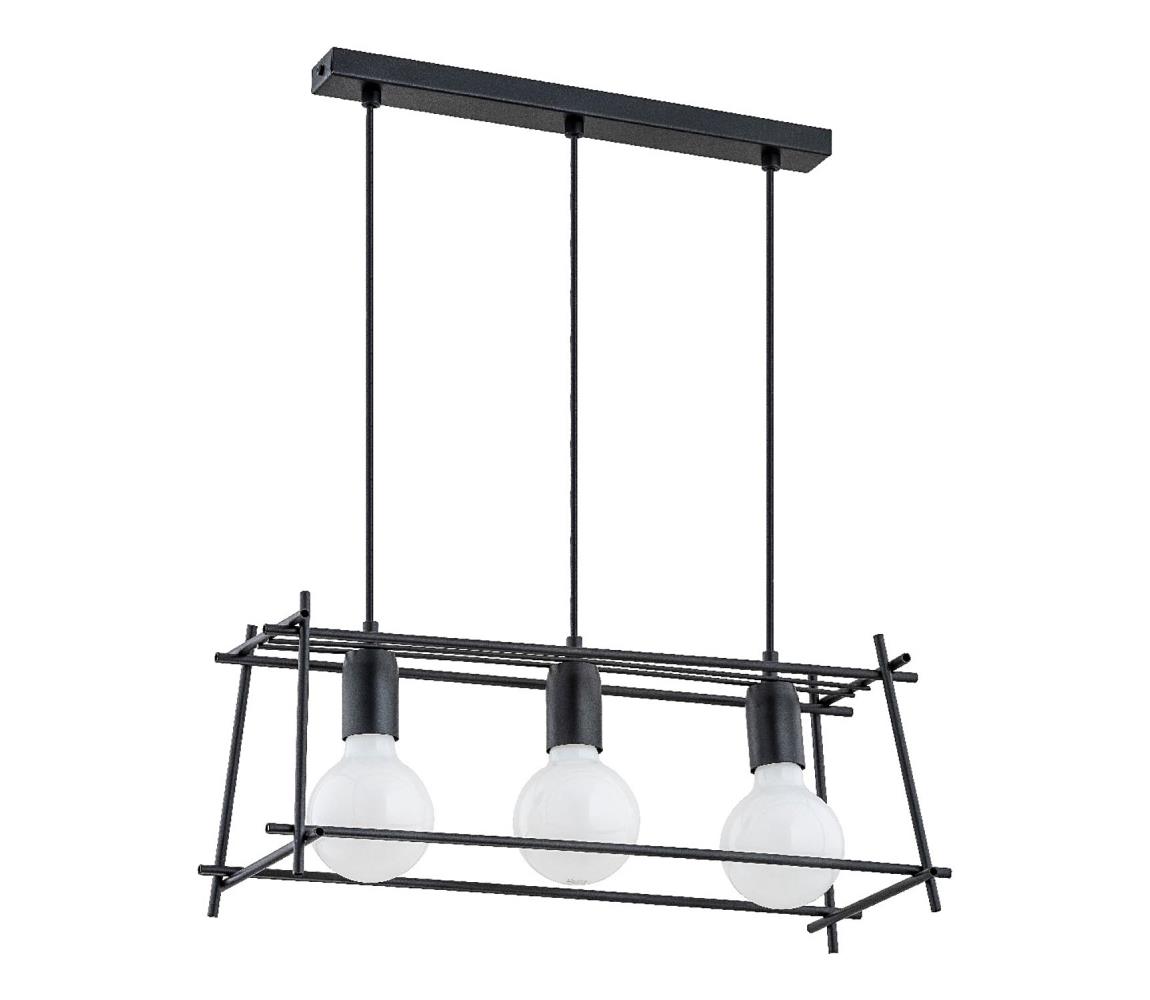 Luster na lanku NETI 3xE27/15W/230V čierna 62039