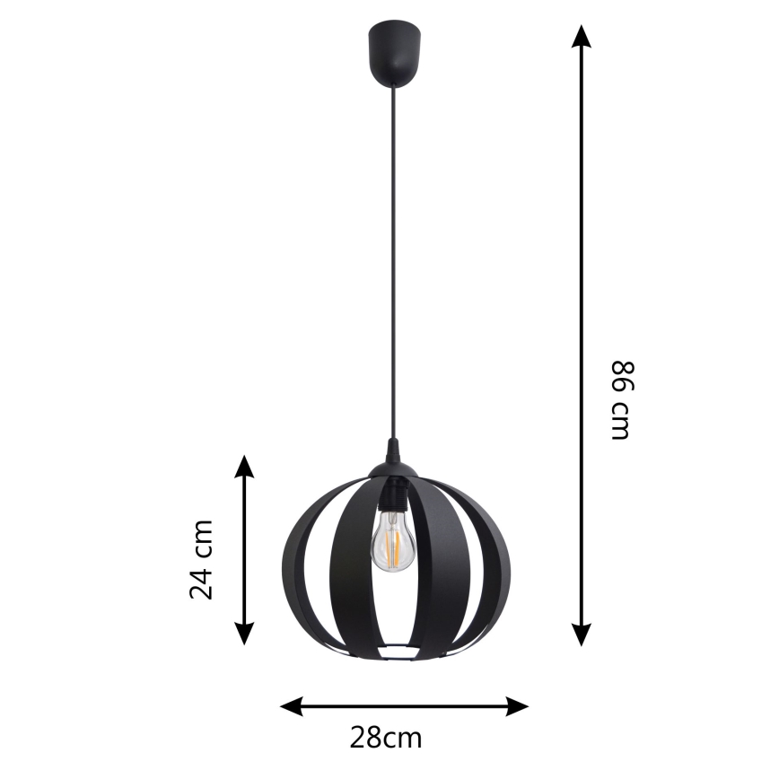 Luster na lanku NEWTON 1xE27/15W/230V čierna