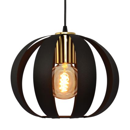 Luster na lanku NEWTON 3xE27/15W/230V čierna/zlatá