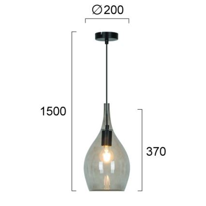 Luster na lanku NEXT 1xE27/40W/230V dymovo čierny