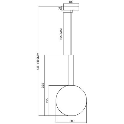 Luster na lanku NIKO 1xG9/9W/230V pr. 20 cm čierna