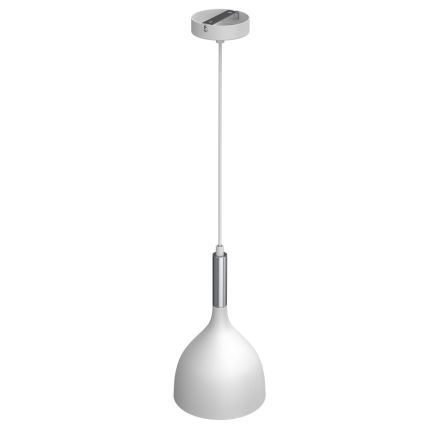 Luster na lanku NOAK 1xE27/15W/230V biela/lesklý chróm