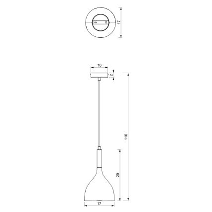 Luster na lanku NOAK 1xE27/15W/230V biela/lesklý chróm