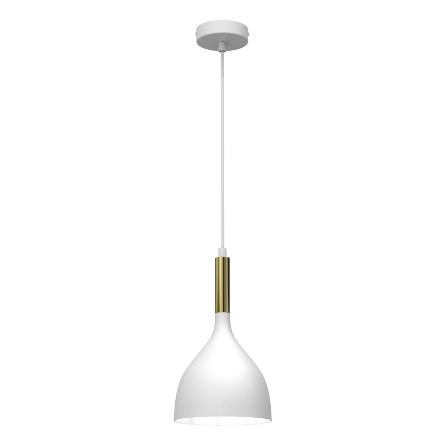 Luster na lanku NOAK 1xE27/15W/230V biela/zlatá