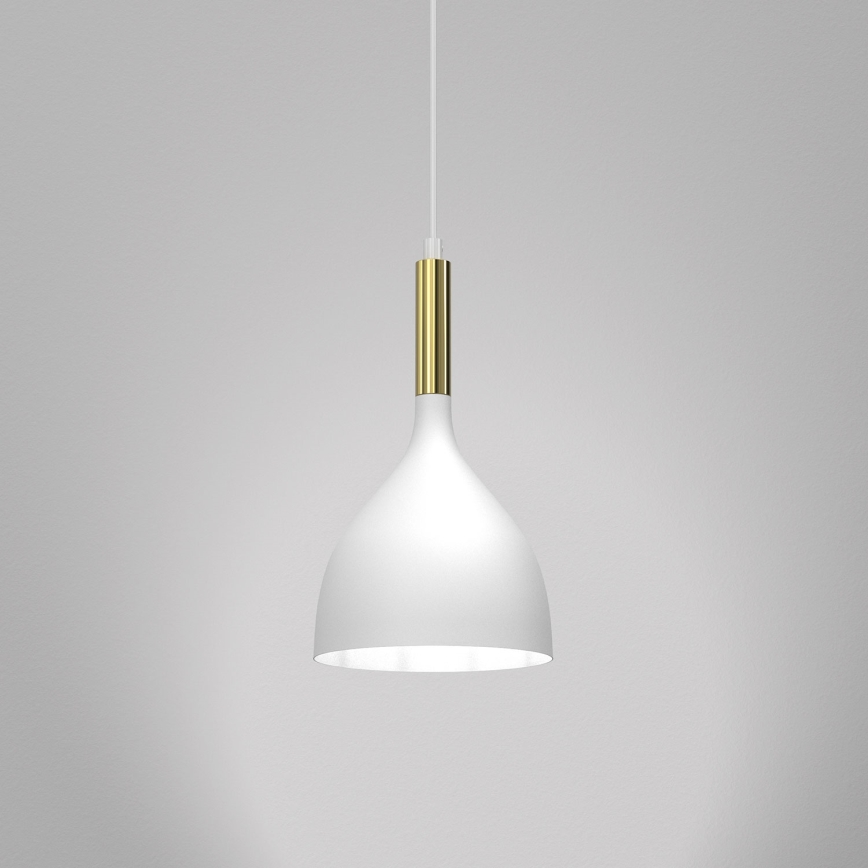 Luster na lanku NOAK 1xE27/15W/230V biela/zlatá