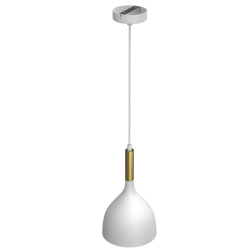 Luster na lanku NOAK 1xE27/15W/230V biela/zlatá