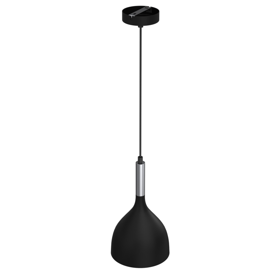Luster na lanku NOAK 1xE27/15W/230V čierna/lesklý chróm