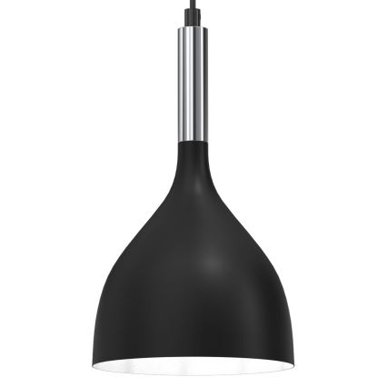 Luster na lanku NOAK 1xE27/15W/230V čierna/lesklý chróm