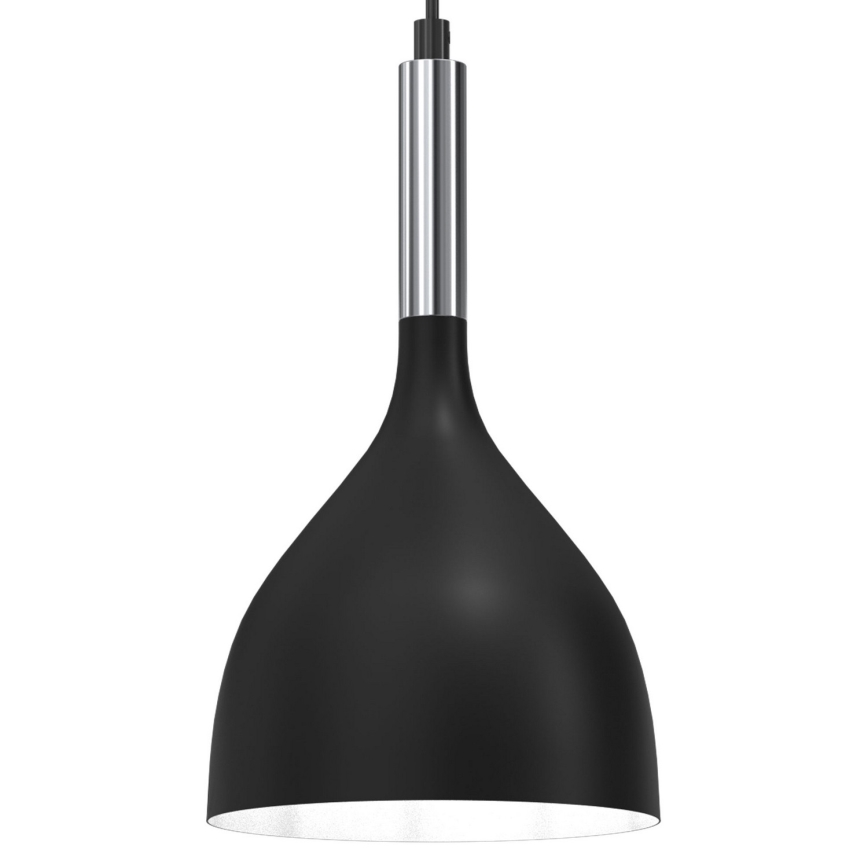 Luster na lanku NOAK 1xE27/15W/230V čierna/lesklý chróm