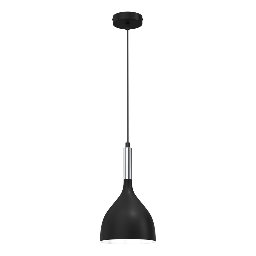 Luster na lanku NOAK 1xE27/15W/230V čierna/lesklý chróm