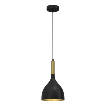Luster na lanku NOAK 1xE27/15W/230V čierna/zlatá
