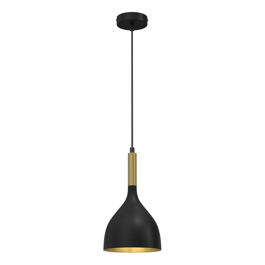 Luster na lanku NOAK 1xE27/15W/230V čierna/zlatá