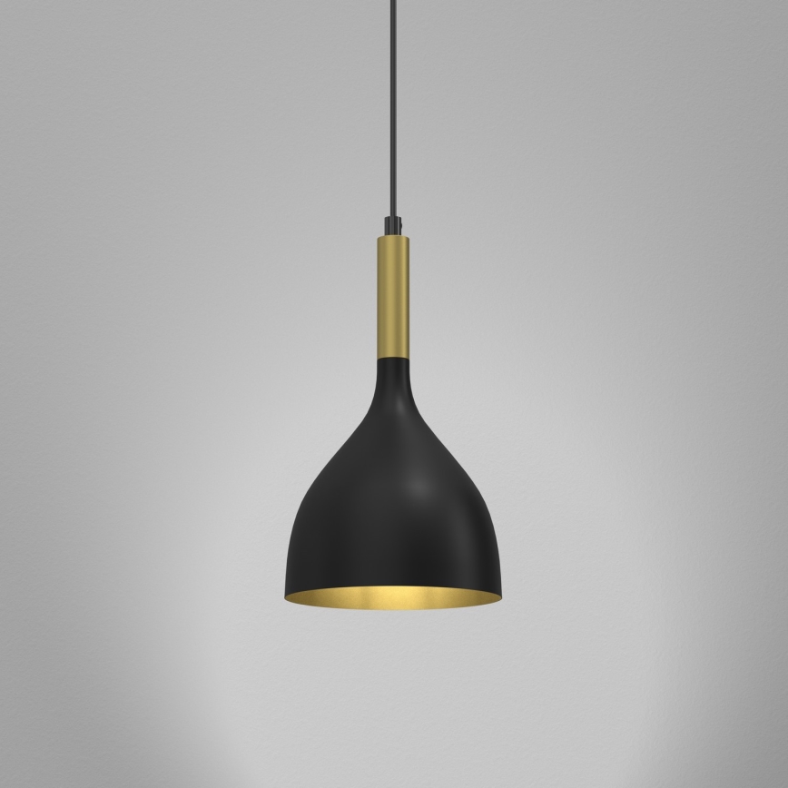 Luster na lanku NOAK 1xE27/15W/230V čierna/zlatá
