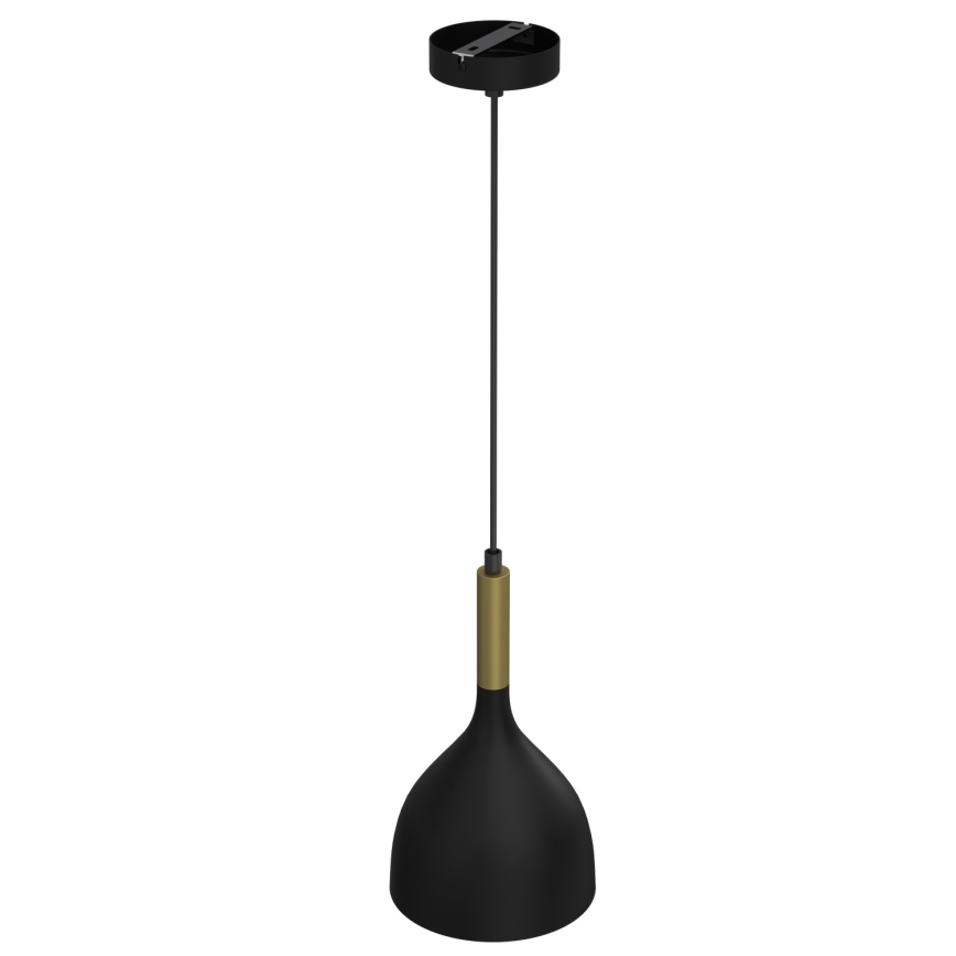 Luster na lanku NOAK 1xE27/15W/230V čierna/zlatá