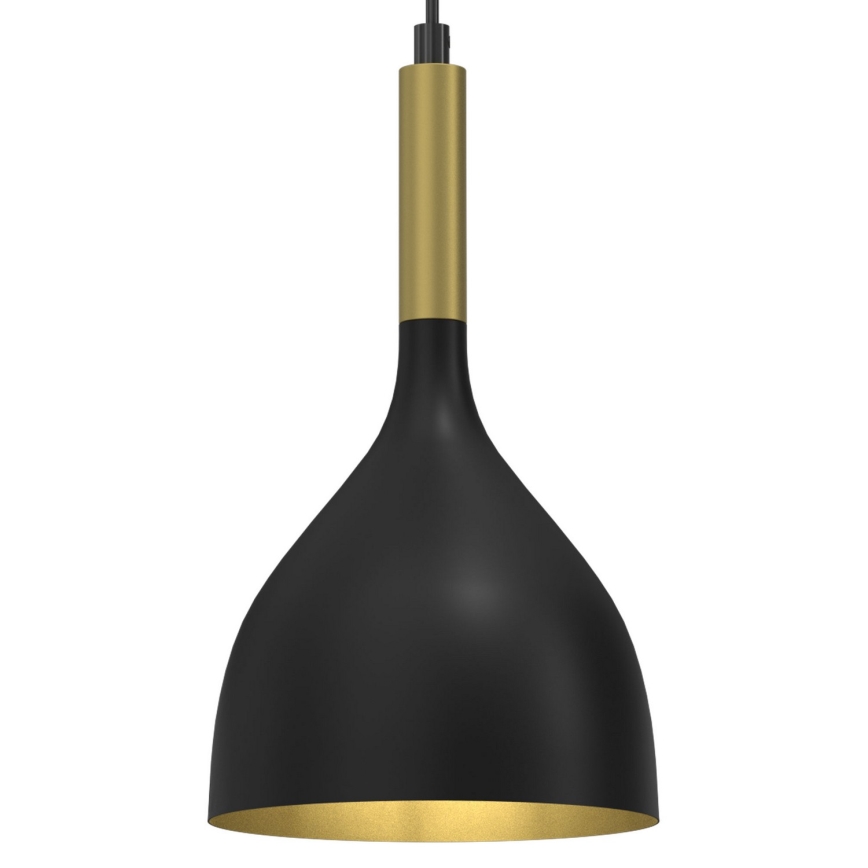 Luster na lanku NOAK 1xE27/15W/230V čierna/zlatá