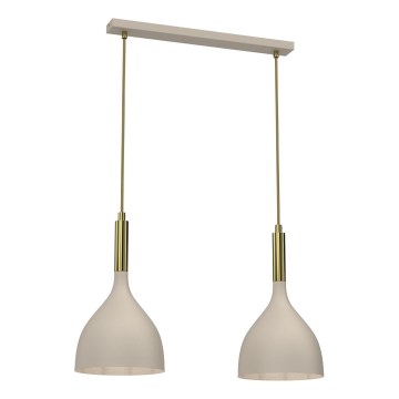 Luster na lanku NOAK 2xE27/15W/230V béžová/zlatá