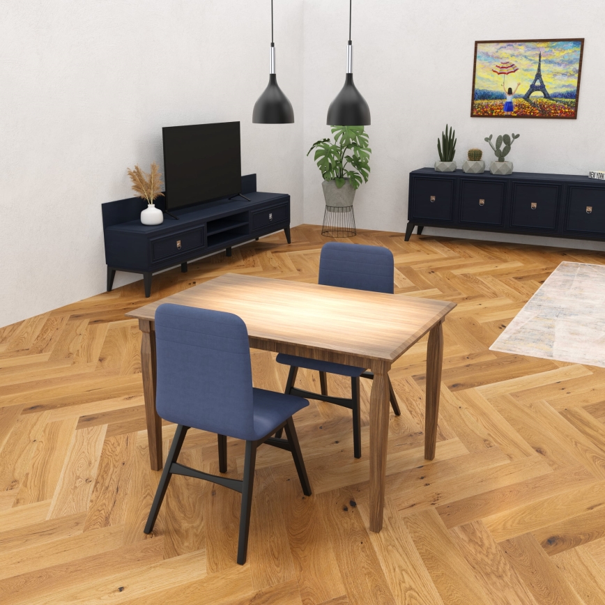Luster na lanku NOAK 2xE27/15W/230V čierna/lesklý chróm