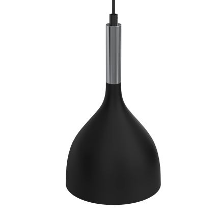 Luster na lanku NOAK 2xE27/15W/230V čierna/lesklý chróm