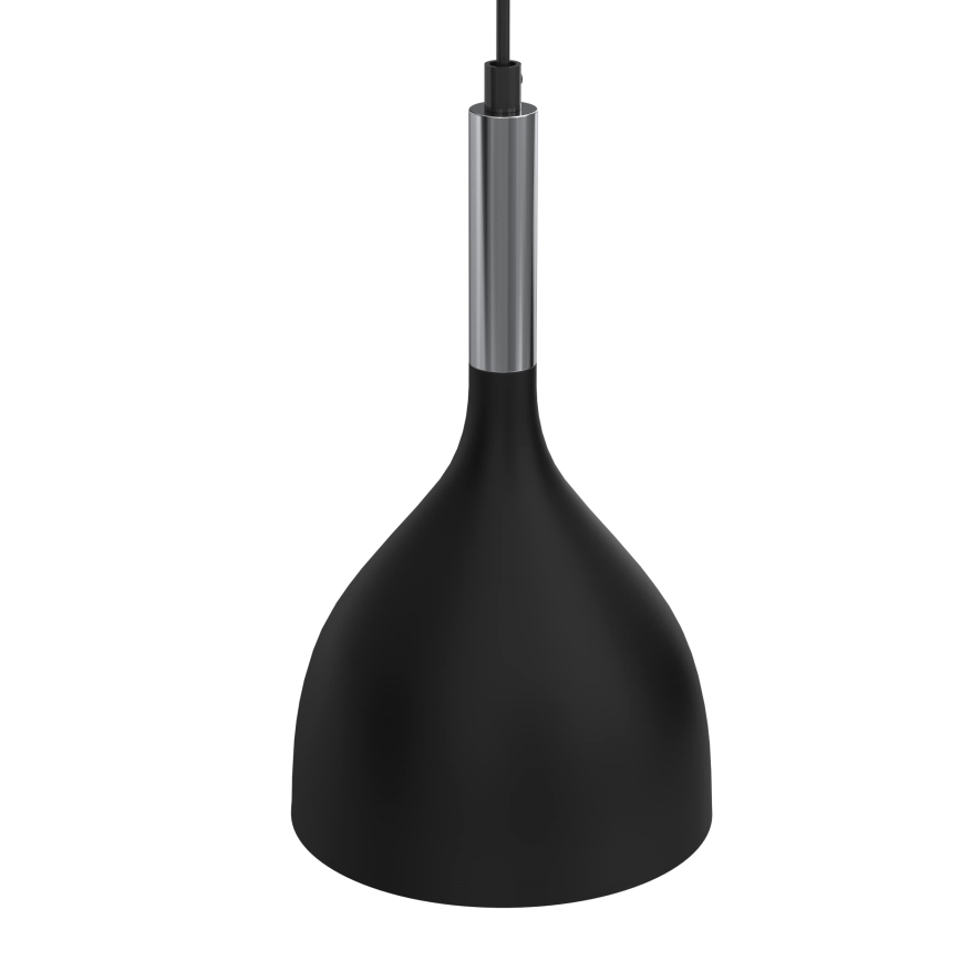 Luster na lanku NOAK 2xE27/15W/230V čierna/lesklý chróm