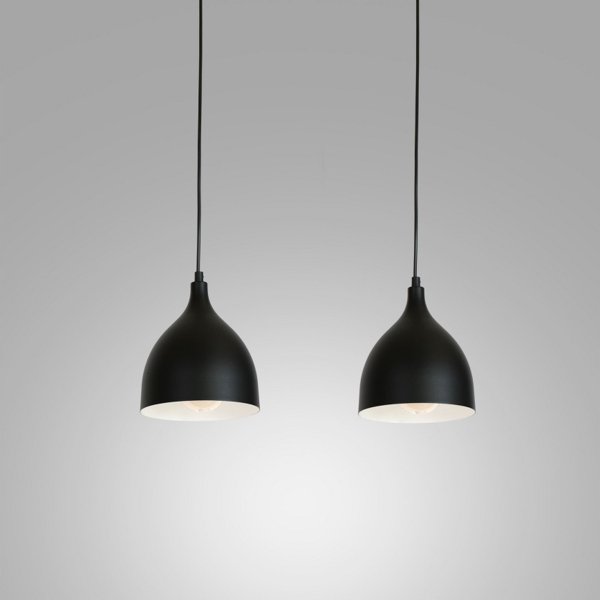 Luster na lanku NOAK 2xE27/15W/230V čierna