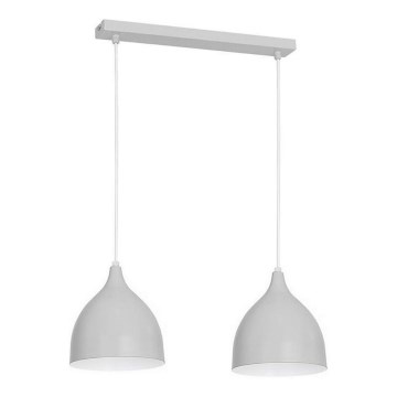 Luster na lanku NOAK 2xE27/15W/230V šedá
