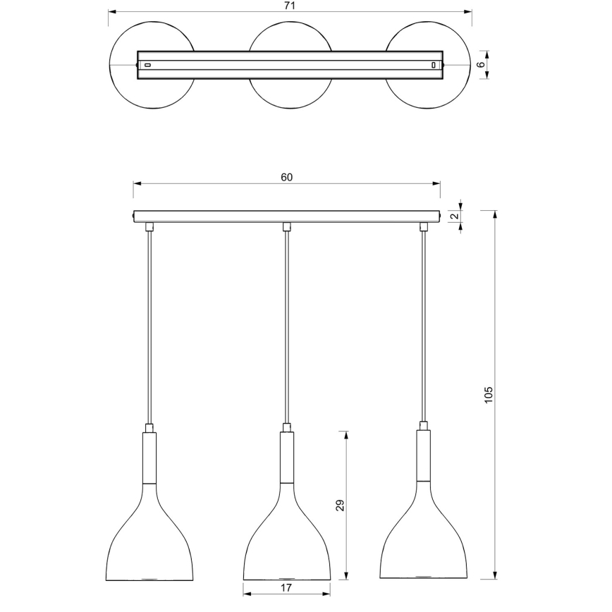 Luster na lanku NOAK 3xE27/15W/230V biela/lesklý chróm