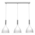 Luster na lanku NOAK 3xE27/15W/230V biela/lesklý chróm