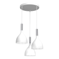 Luster na lanku NOAK 3xE27/15W/230V biela/lesklý chróm