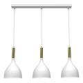 Luster na lanku NOAK 3xE27/15W/230V biela/zlatá