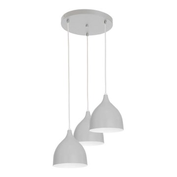 Luster na lanku NOAK 3xE27/15W/230V šedá