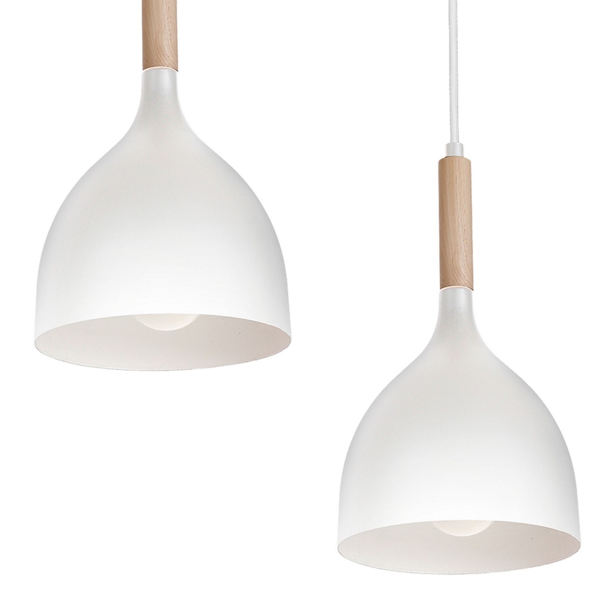 Luster na lanku NOAK 5xE27/15W/230V biela/buk