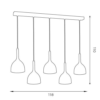 Luster na lanku NOAK 5xE27/15W/230V biela/buk